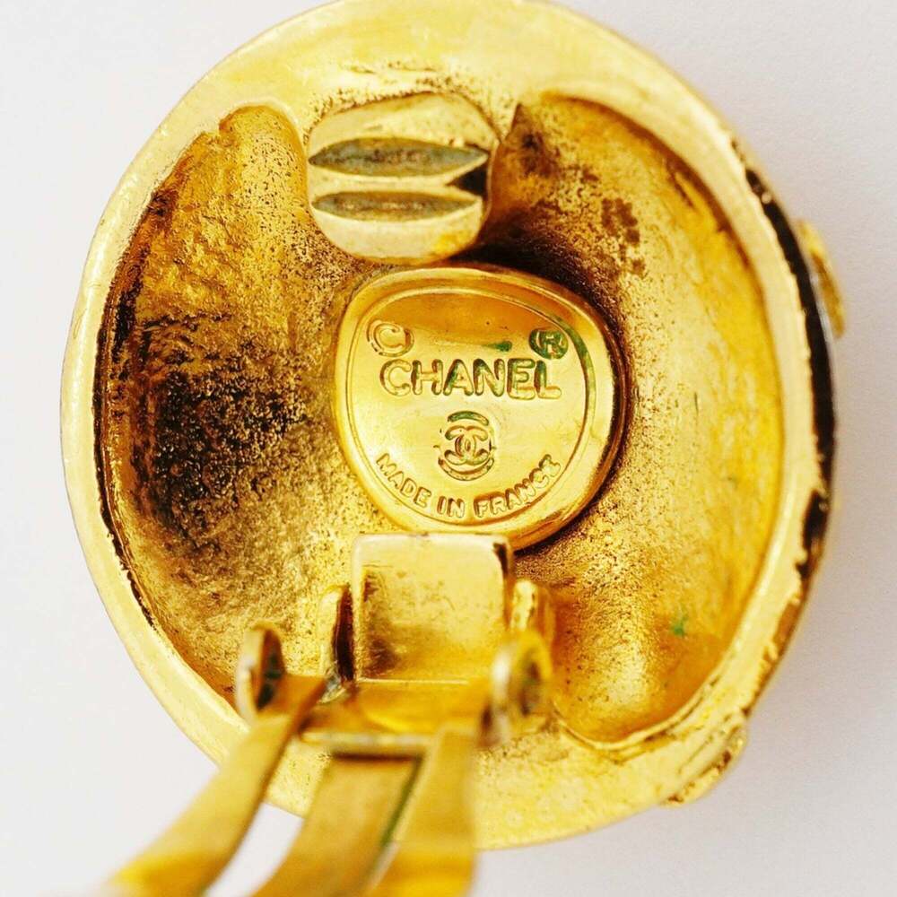 CHANEL Gold Logo Earrings - Picture 4 of 7
